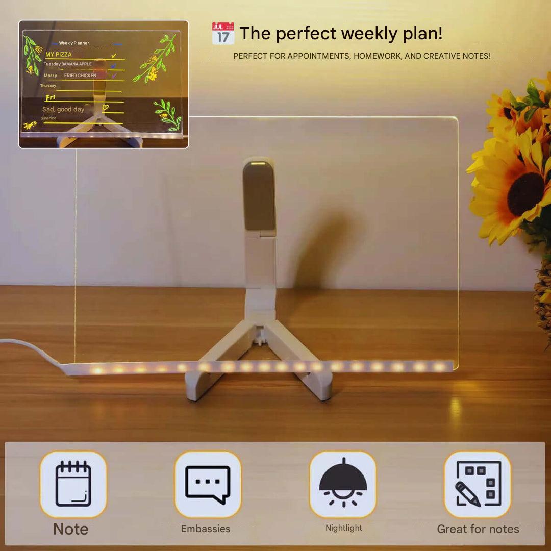 Creative kids toys LED light board glowing in dark room