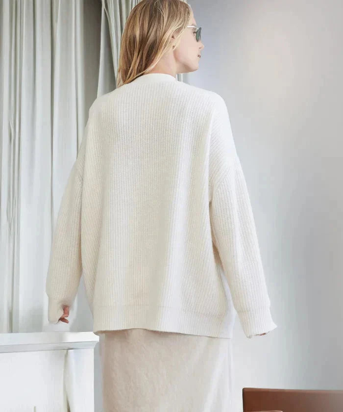 Neutral tone knit cardigan vest ideal for seasonal transitions
