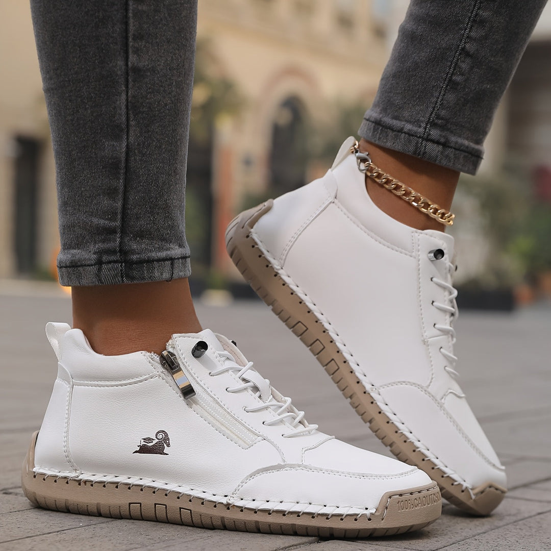 Walking sneakers for women featuring a spacious wide toe box