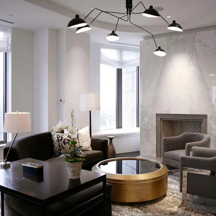 Modern home decor accent featuring an adjustable arm light fixture