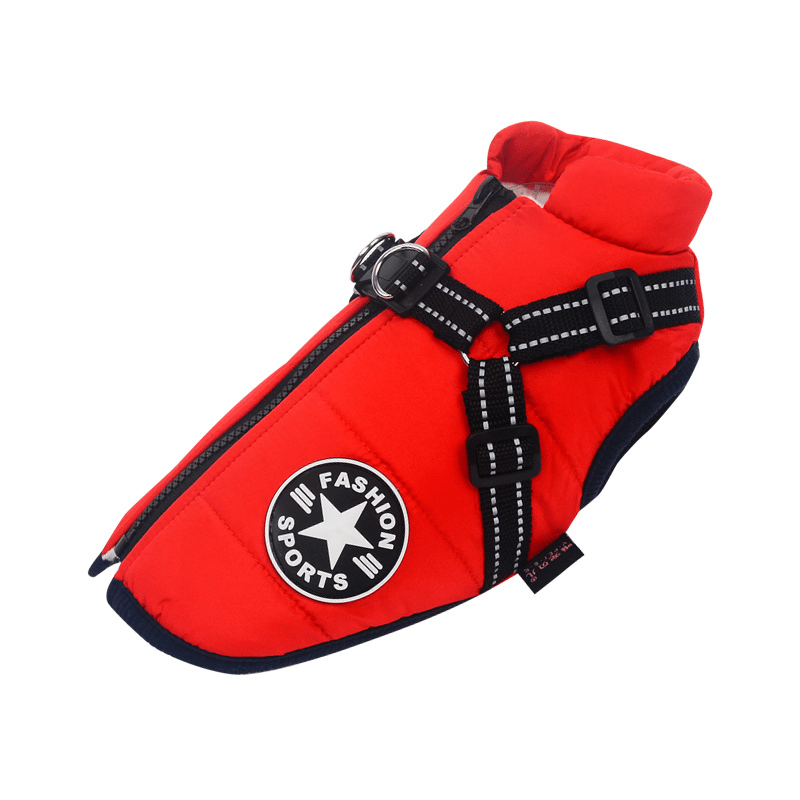 Back view of the reflective pet vest ensuring night visibility