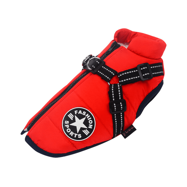 Back view of the reflective pet vest ensuring night visibility