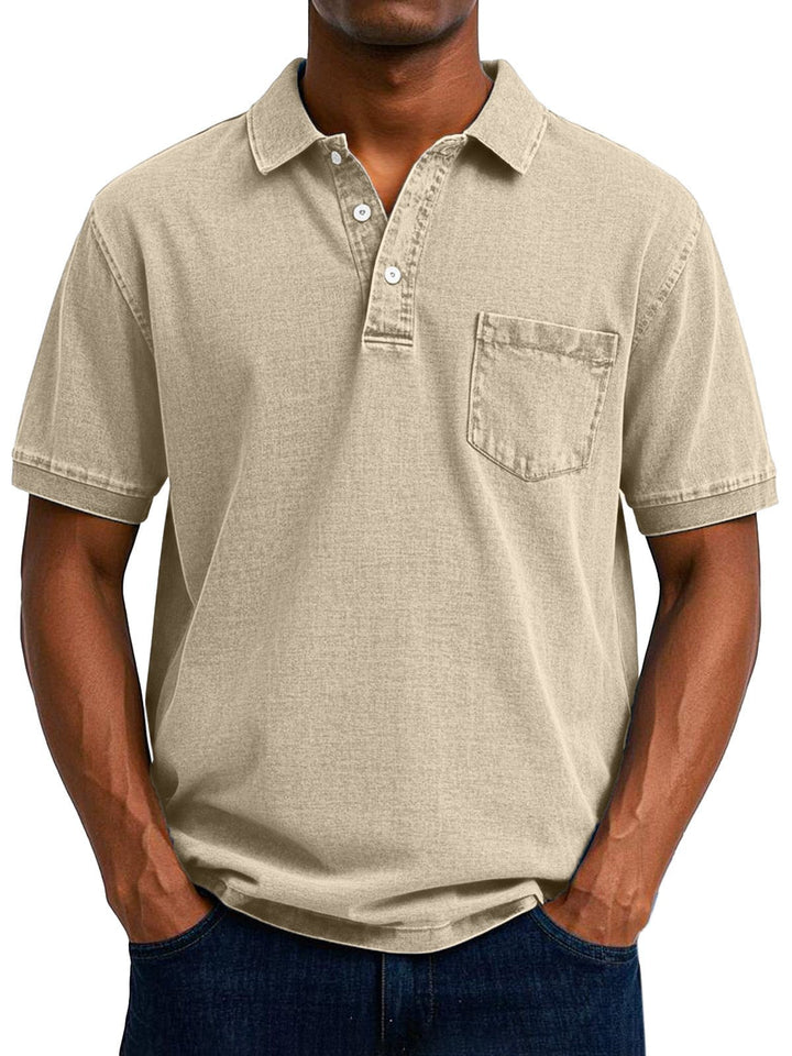 Men's everyday wear polo shirt fabric texture close up