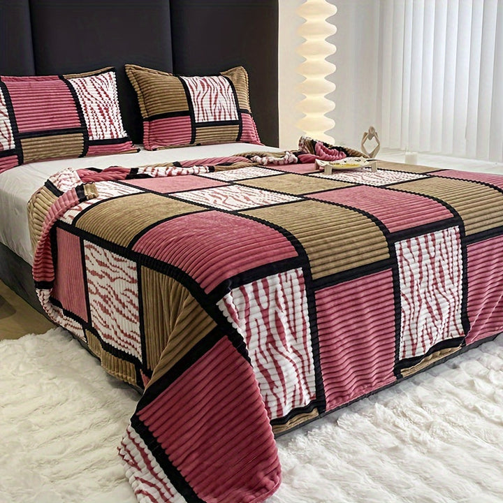 Luxury fleece throw blanket showing durable stitching and premium fabric quality
