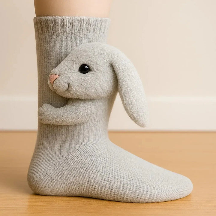 Playful novelty socks with 3D animal elements, great for cozy gifts