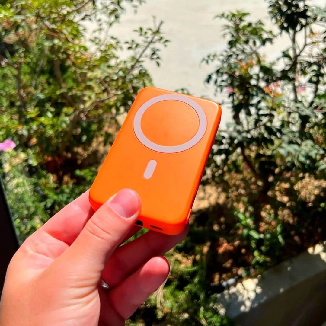 Side profile of the 10000 mAh portable charger showing slim design