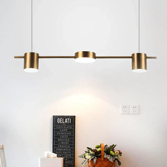 Modern aluminium pendant lamp paired with wooden furniture for Scandinavian decor