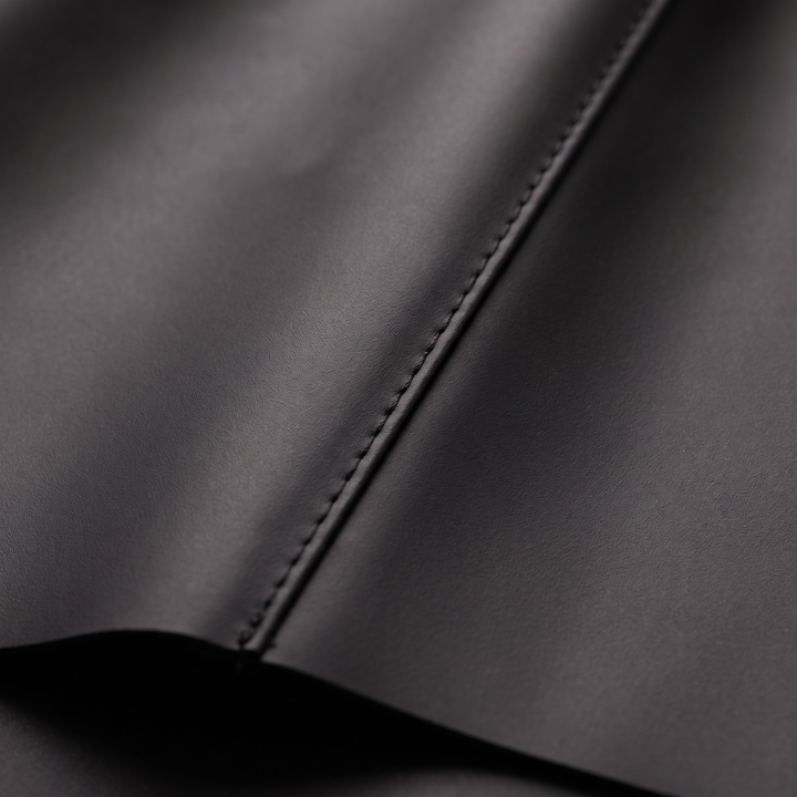 Back view of mens black weatherproof travel rain coat outerwear