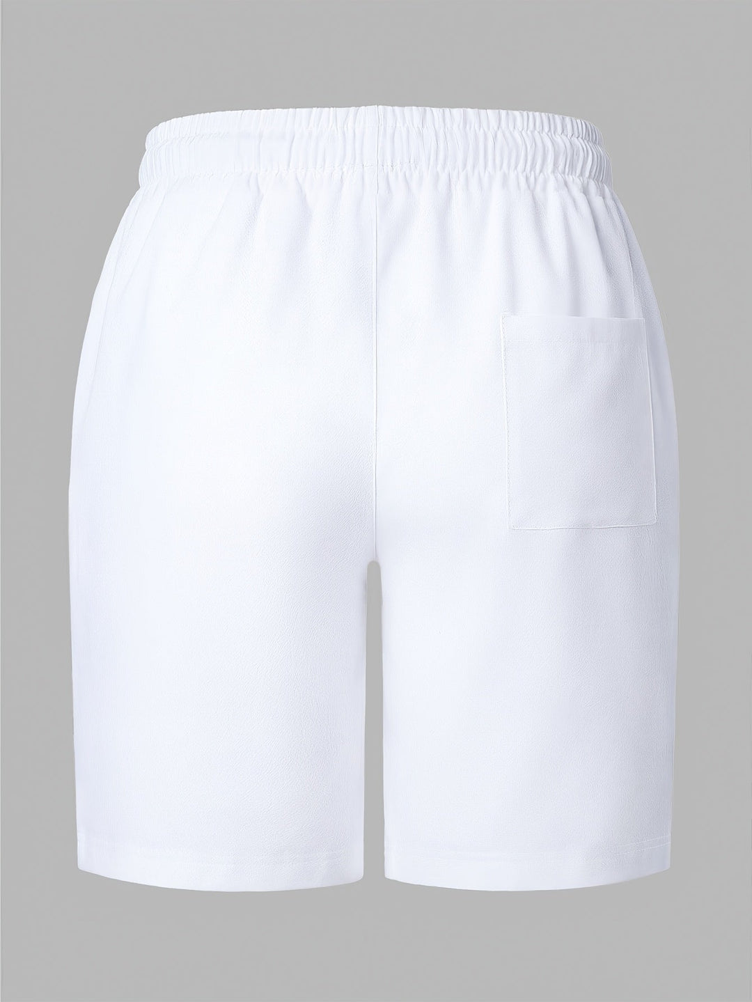 Side view of mens relaxed fit drawstring shorts