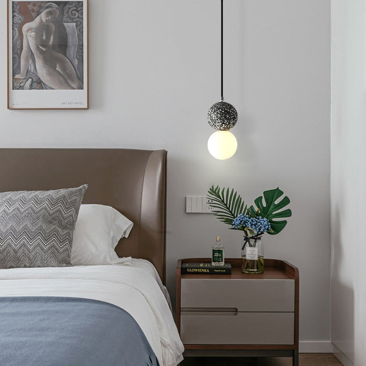 Warm dining room light fixture highlighting contemporary home interior design