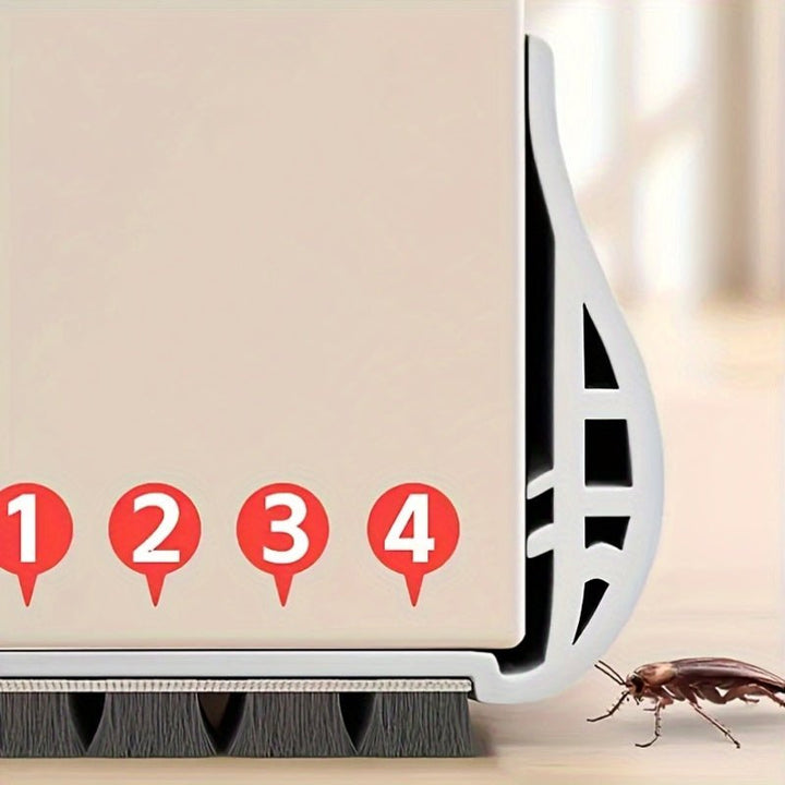 Adjustable door draft stopper showing custom length cut feature for home comfort