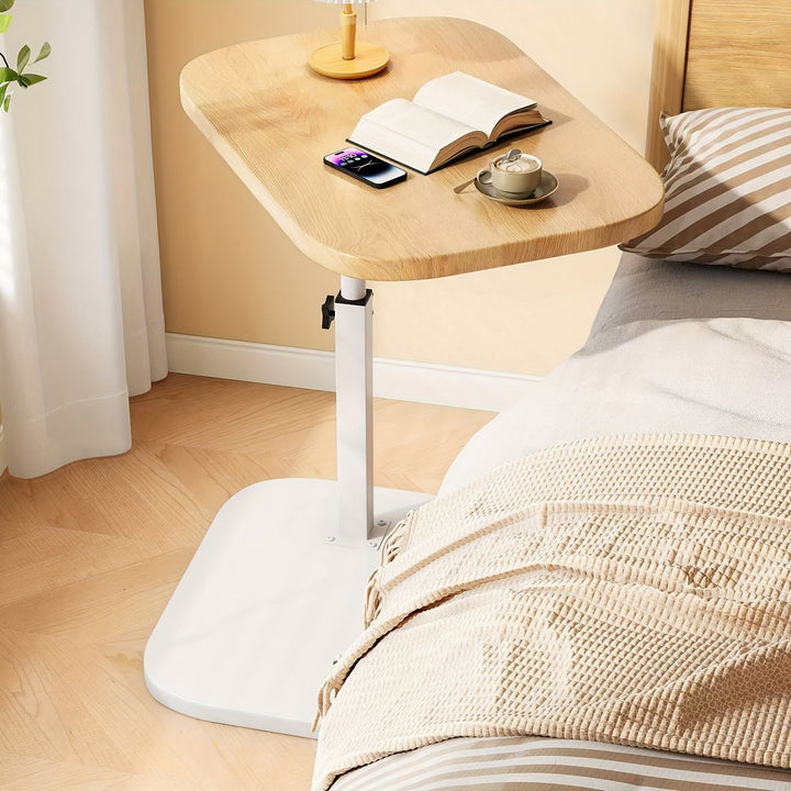 Modern metal side table angled to show durable frame construction