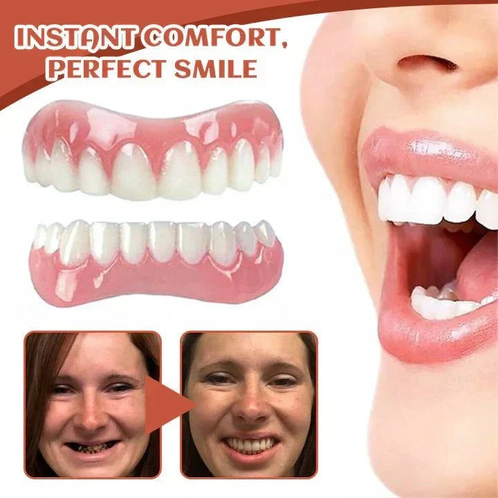 Adjustable silicone dental set for cosmetic smile enhancement and natural look