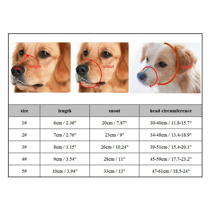 Comfortable dog training accessory muzzle viewed from the side on a canine