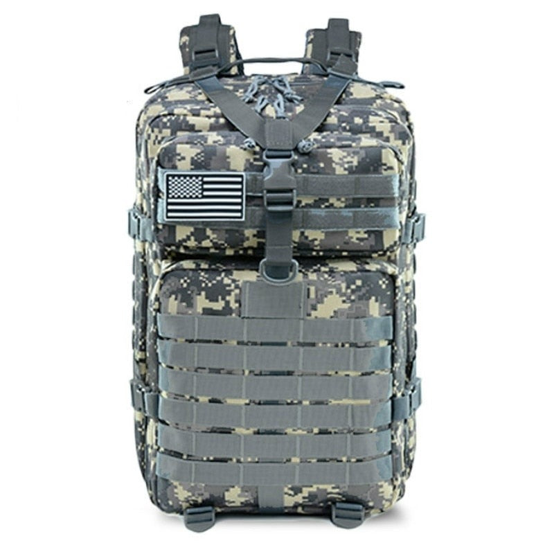 Close-up of durable water-resistant fabric and heavy-duty zippers on travel backpack