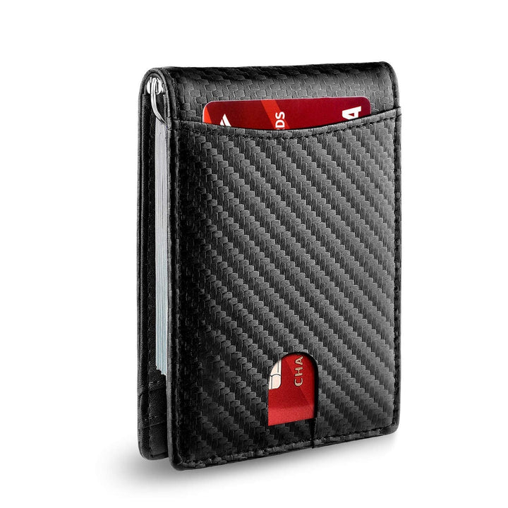 Minimalist pocket organizer holding credit cards and folded cash