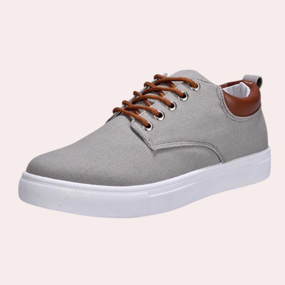 Side view of mens orthopaedic support casual shoes showing arch design