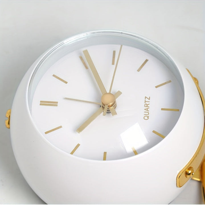 Nordic silent desk clock displayed in a styled room setting