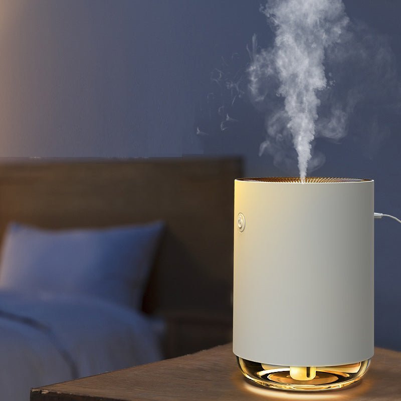PureMist humidifier operating quietly on a bedside table at night