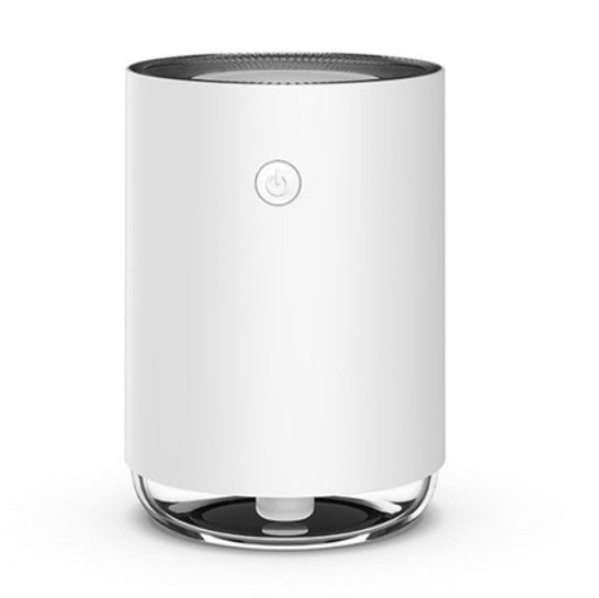 Close-up of the ultrasonic humidifier nozzle diffusing cool air hydration for wellness.