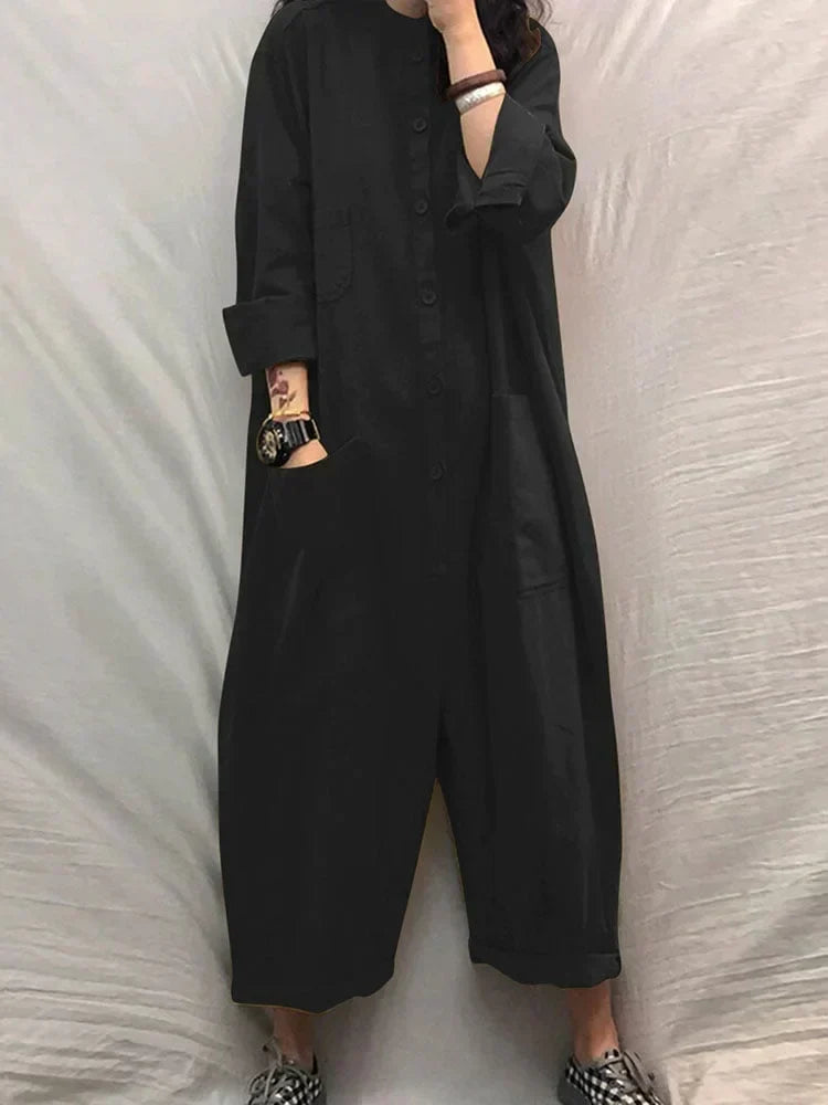 Khaki summer wide-leg jumpsuit featuring comfortable loose fit for casual daily wear