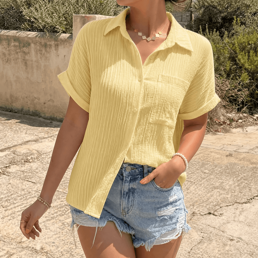 Versatile women's top paired for a chic and easy casual look