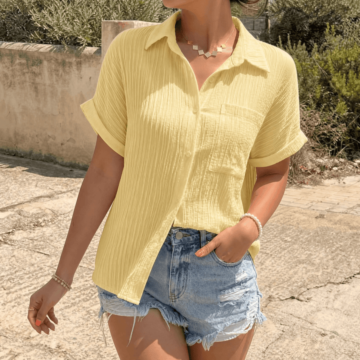 Versatile women's top paired for a chic and easy casual look