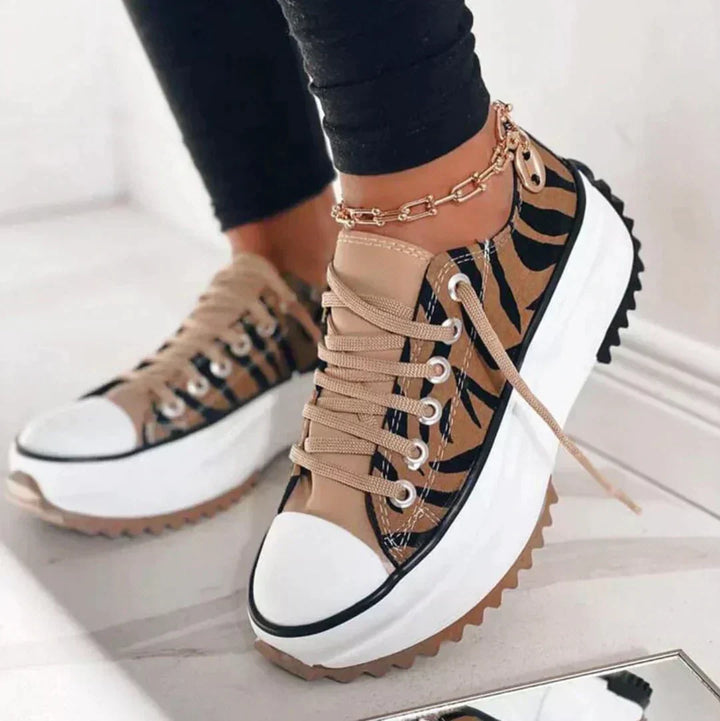 Back view of comfortable athletic platform sneakers for women footwear