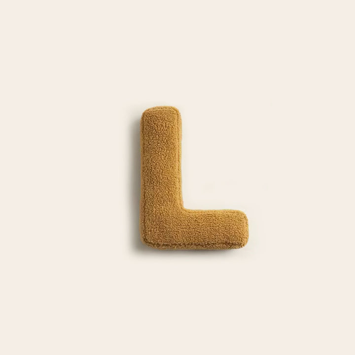 Decorative alphabet cushion soft letter pillow closeup