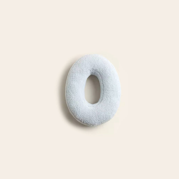 Back view of decorative alphabet cushion letter pillow