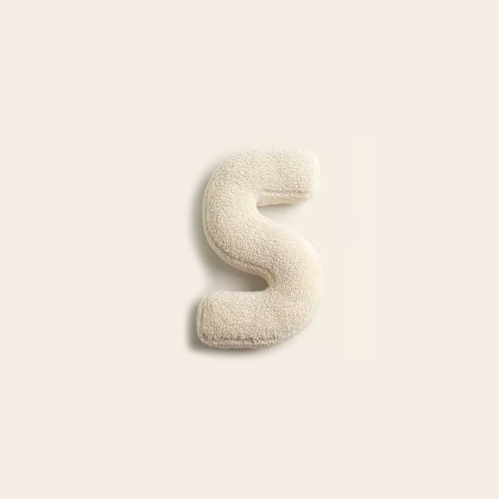 Alphabet pillow decorative cushion paired with throw blanket