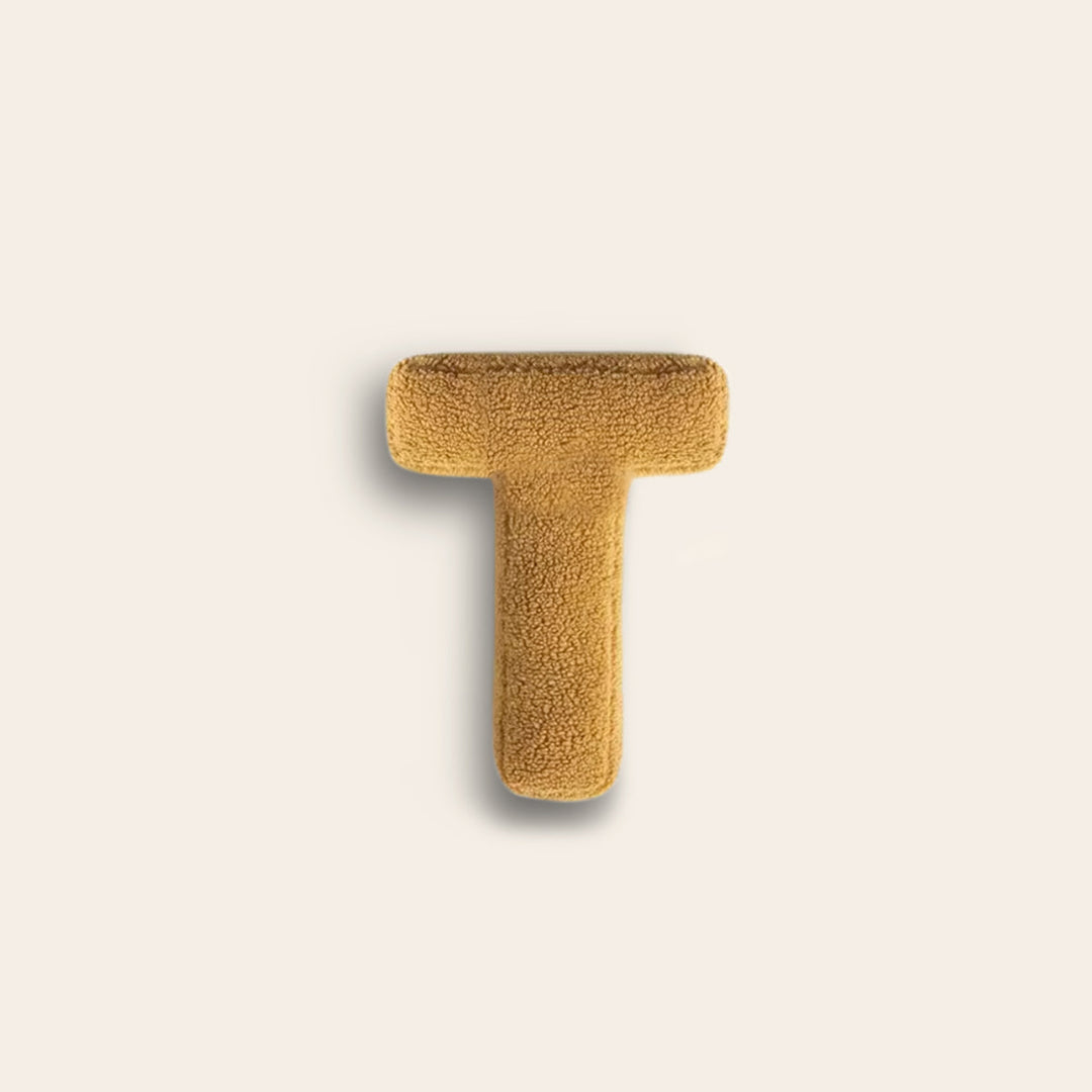 Decorative alphabet cushion letter pillow in neutral color