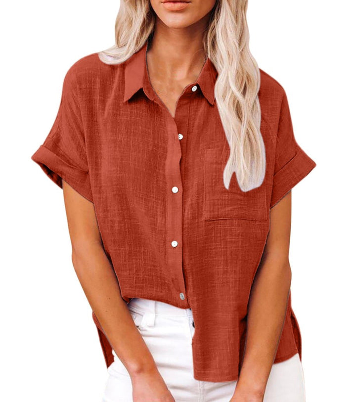 Relaxed fit women's top ideal for warm weather and holiday apparel
