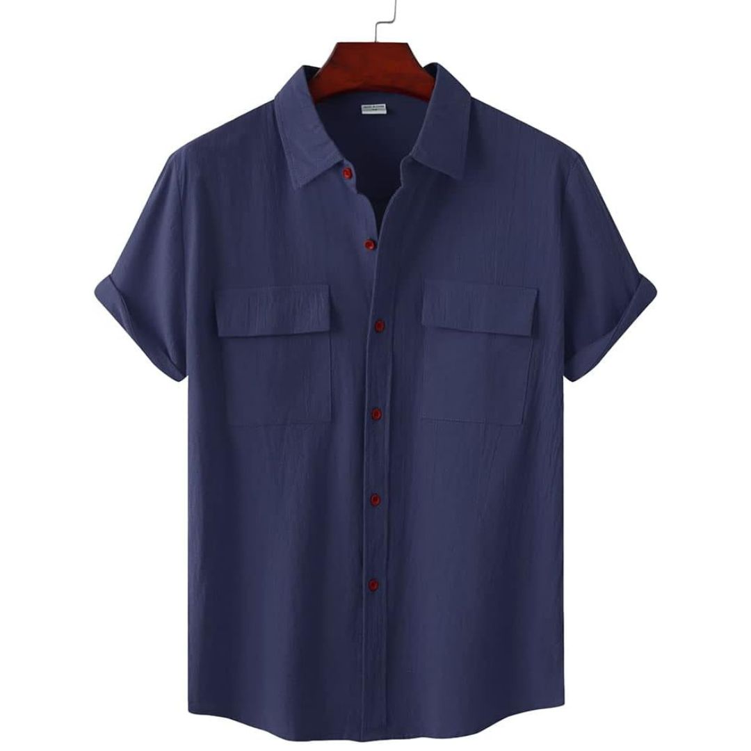 Basic short sleeve shirt for women showcasing a versatile top design in soft summer fabric.