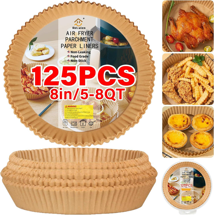 Non-stick parchment paper liners designed for air fryer basket use