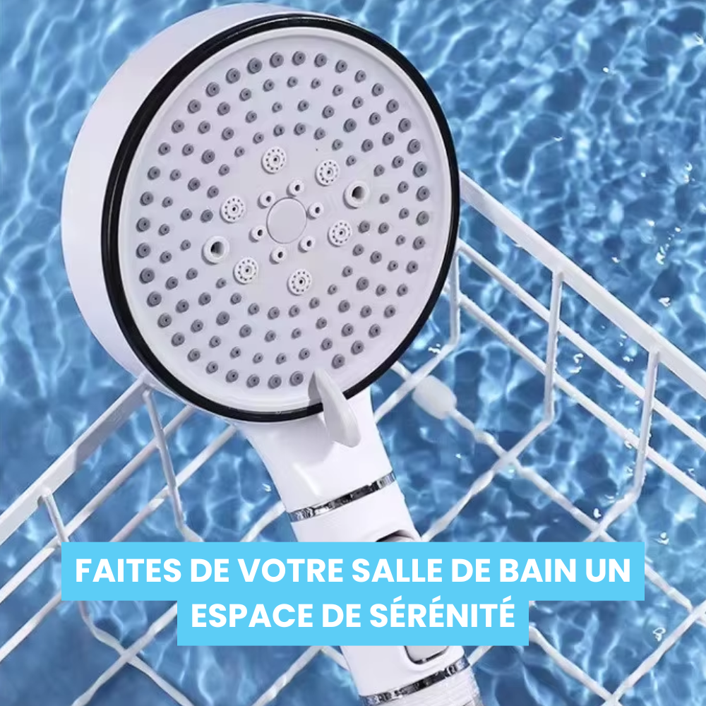 Filtered shower head with mineral stones for anti-limescale water purification