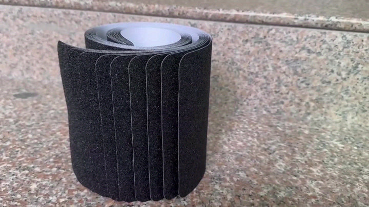 Stacked set of weather resistant non-slip stair treads for steps