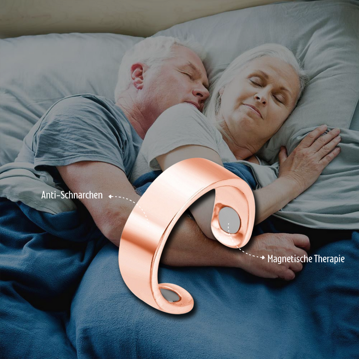 Rose gold anti-snoring sleep ring worn for quiet nights