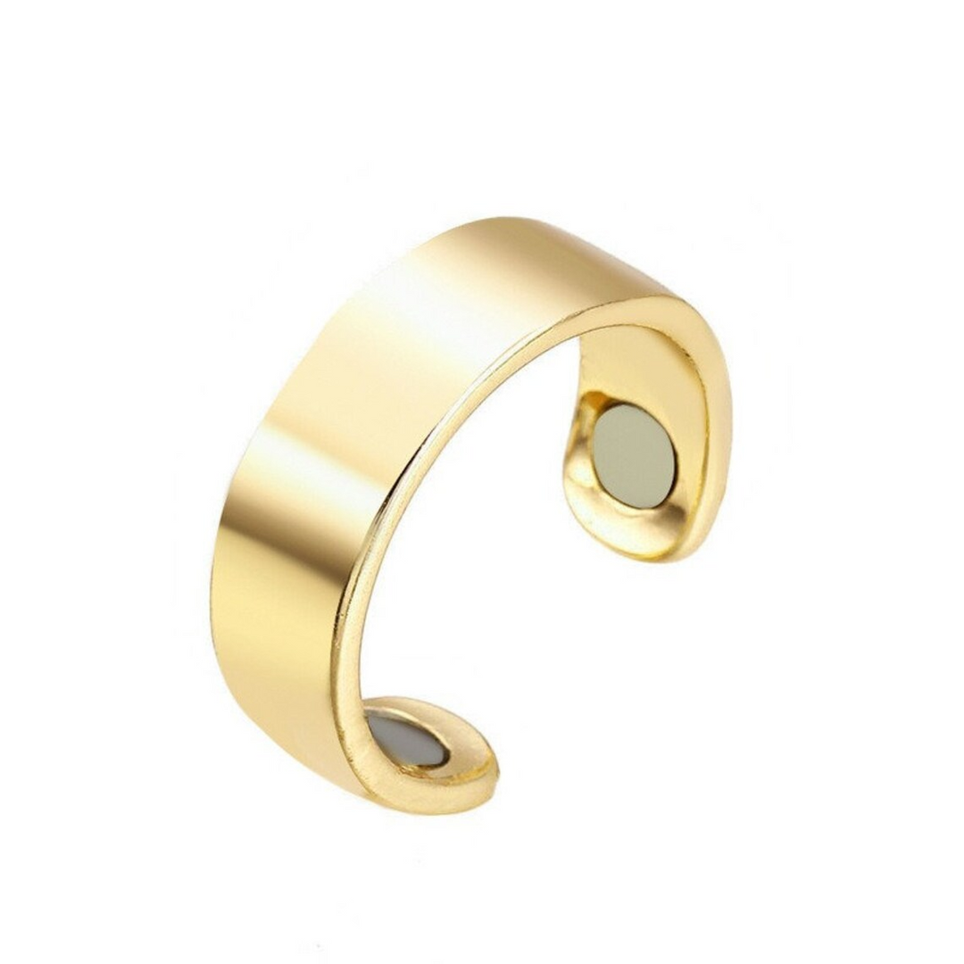 Gold finish anti-snoring ring closeup