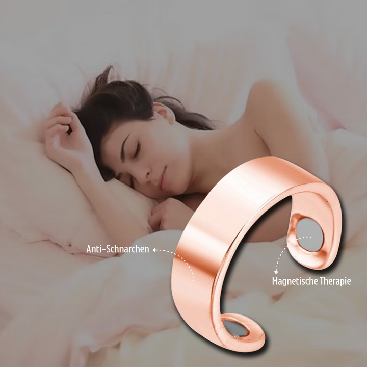 Anti-snoring sleep aid ring displayed for comfortable nighttime use