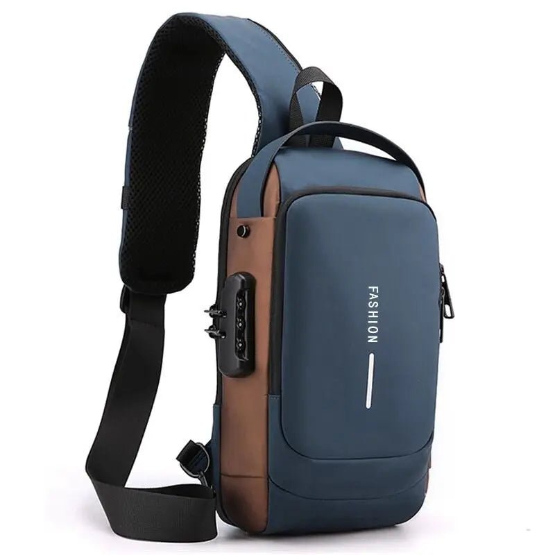 Model wearing unisex sling bag crossbody style for daily commute