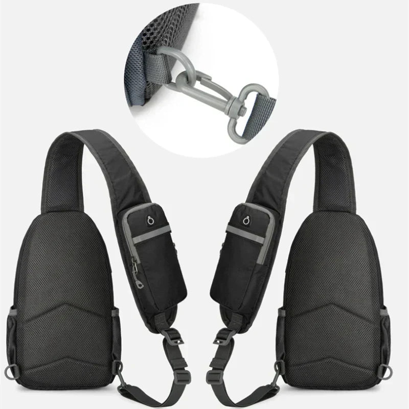 Durable waterproof fabric closeup on anti-theft travel bag