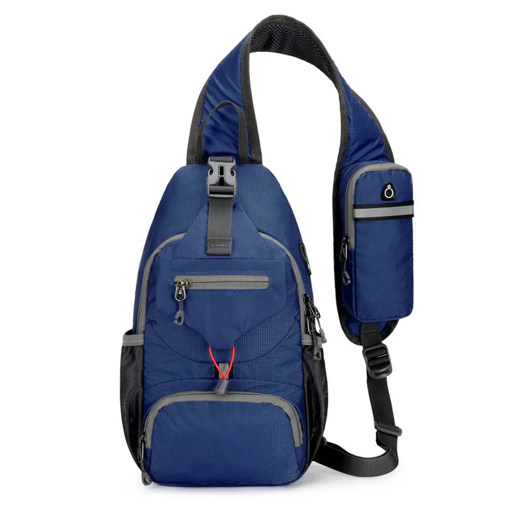 Women's anti-theft waterproof crossbody backpack worn outdoors