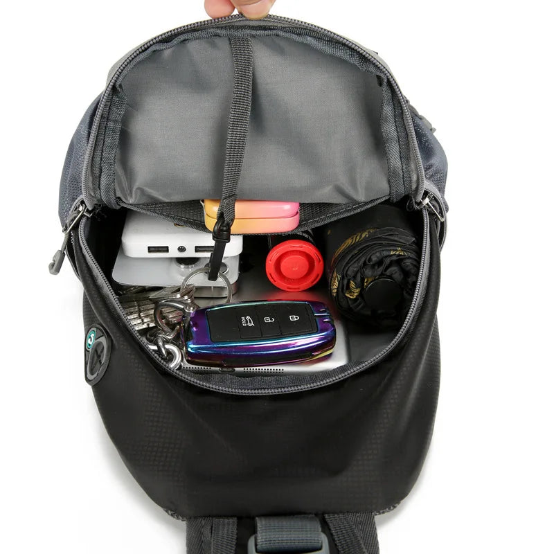 Anti-theft travel backpack interior storage compartments