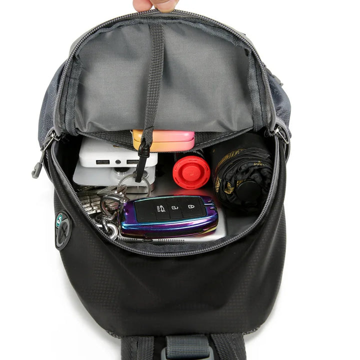 Anti-theft travel backpack interior storage compartments