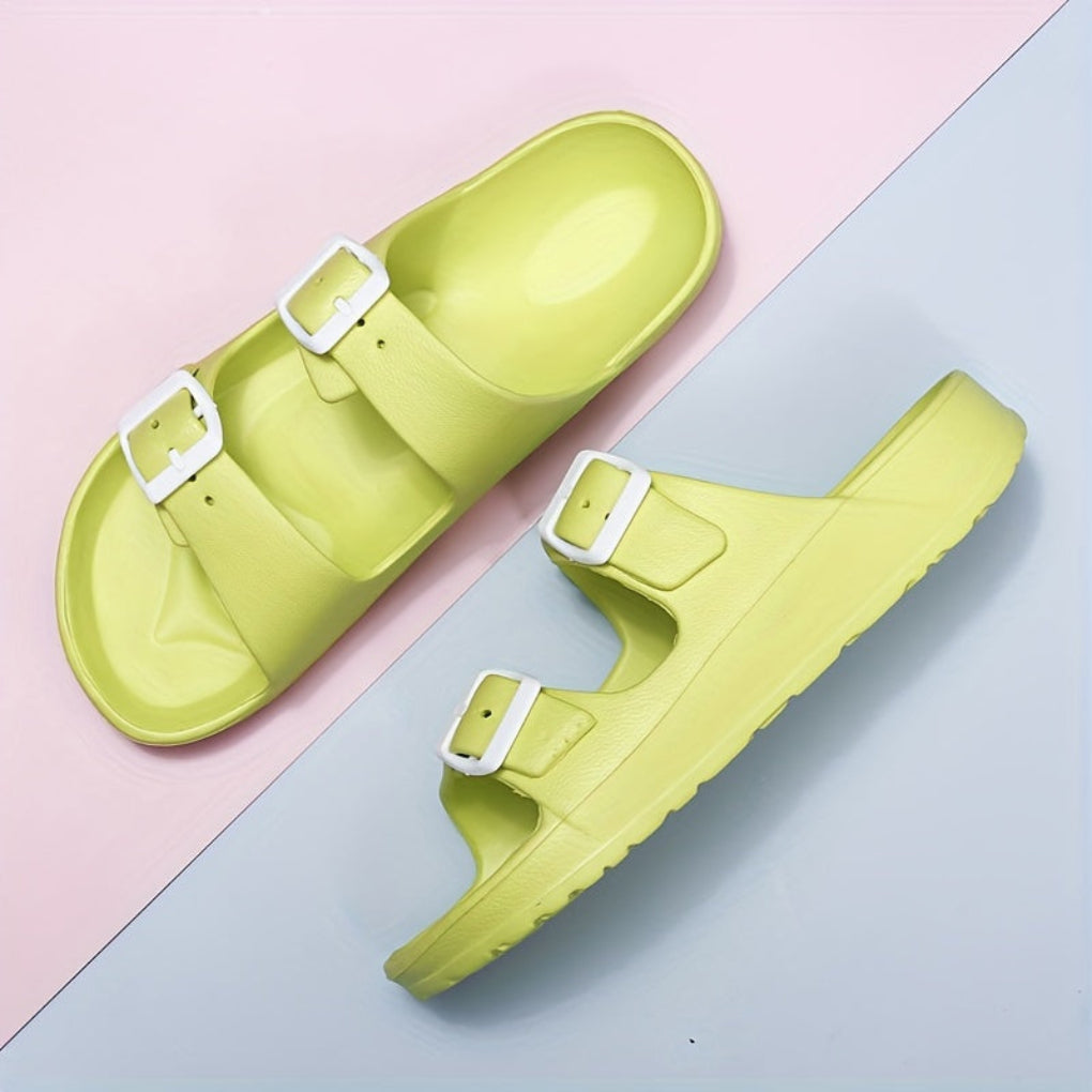 Textured non-slip sole of casual mens slide sandals