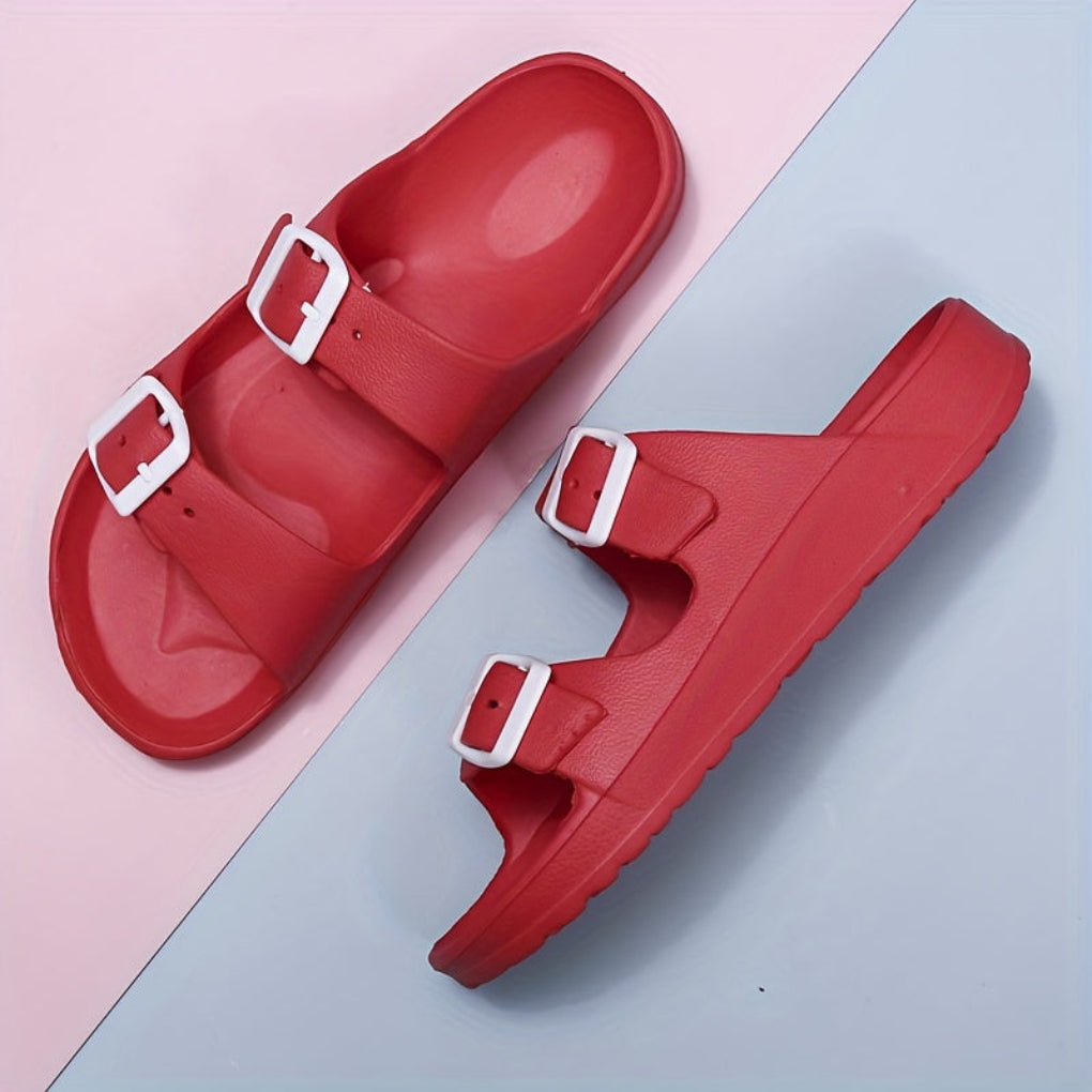 Top-down view of mens beach shoes showing contoured footbed