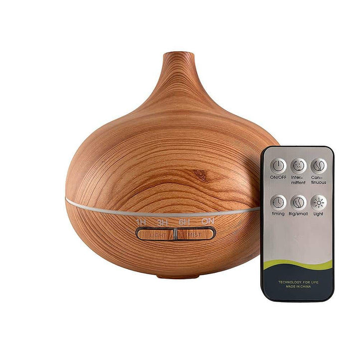 Light brown wood grain aroma diffuser with remote control