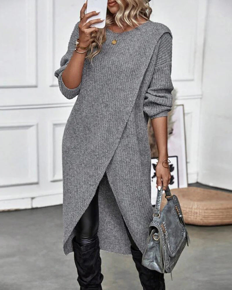 Tavira | Women’s Asymmetrical Long Sleeve Tunic Sweater