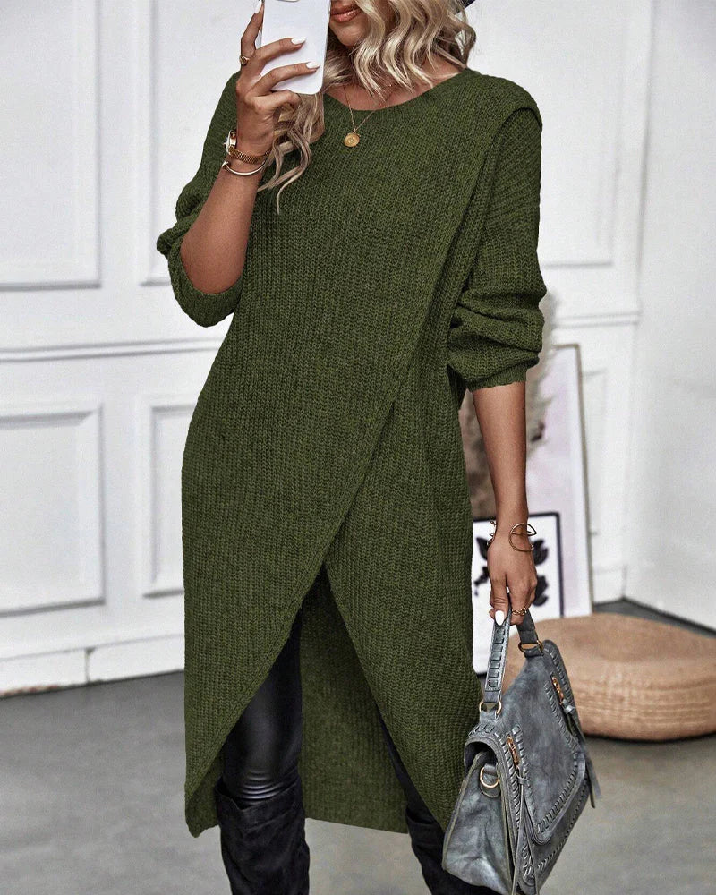 Tavira | Women’s Asymmetrical Long Sleeve Tunic Sweater